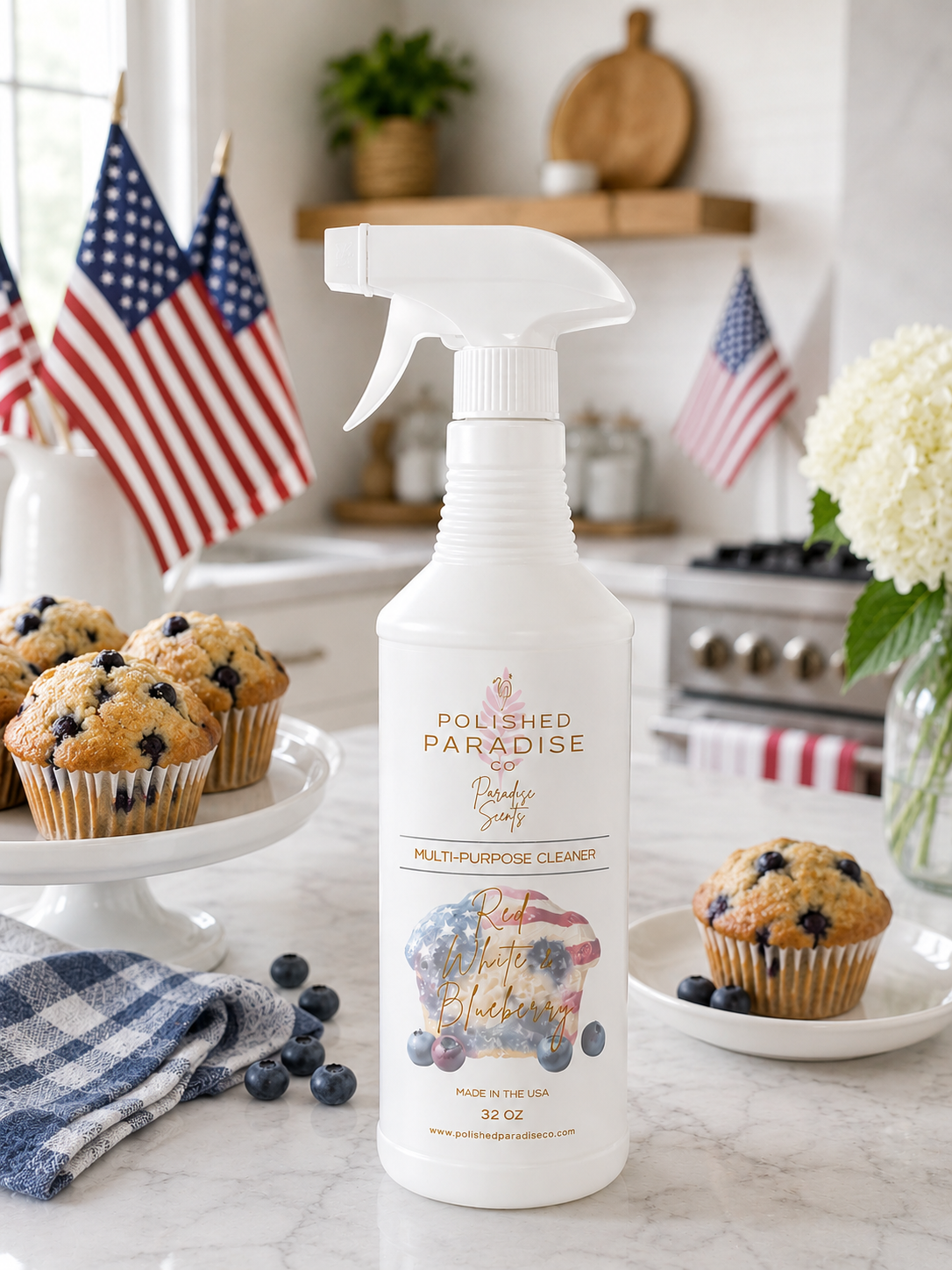 Red, White and Blueberry Muffin