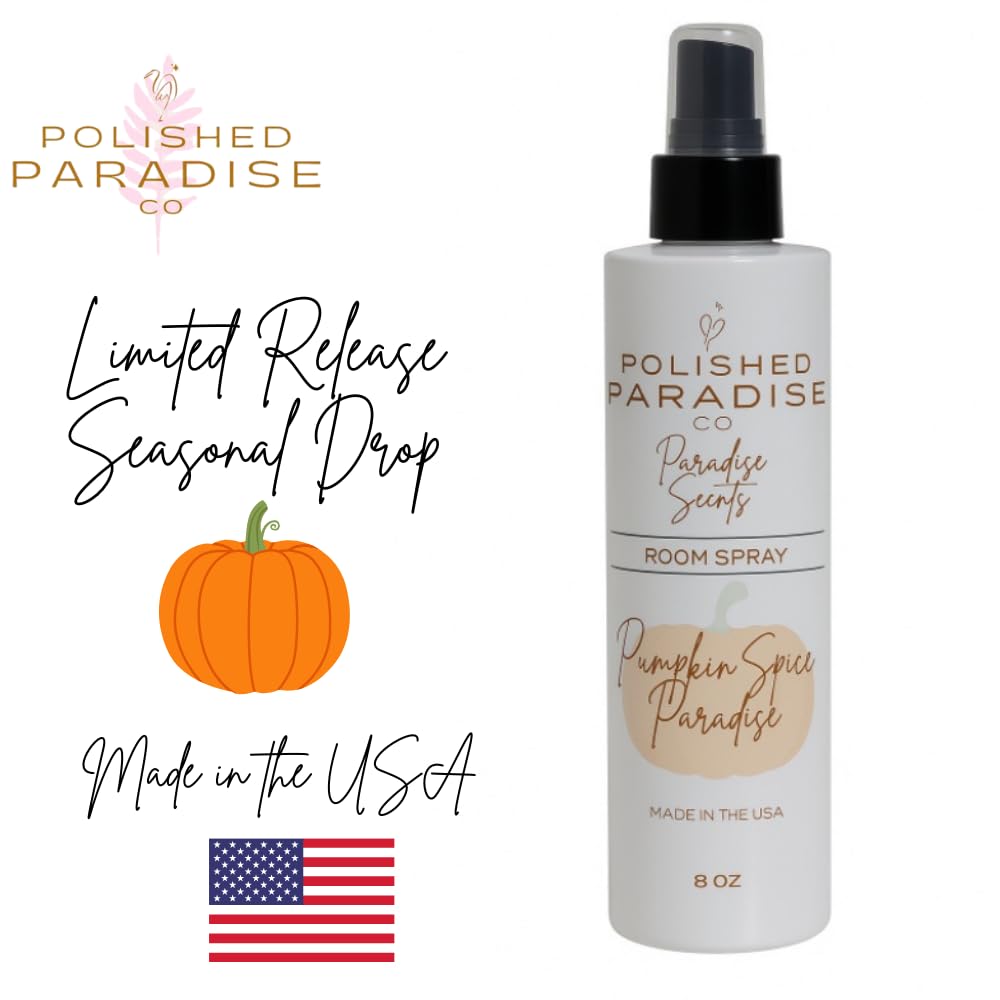 Polished Paradise Co Paradise Scents Room Spray, Fall Home Fragrance Mist, Air Freshener, 8 oz