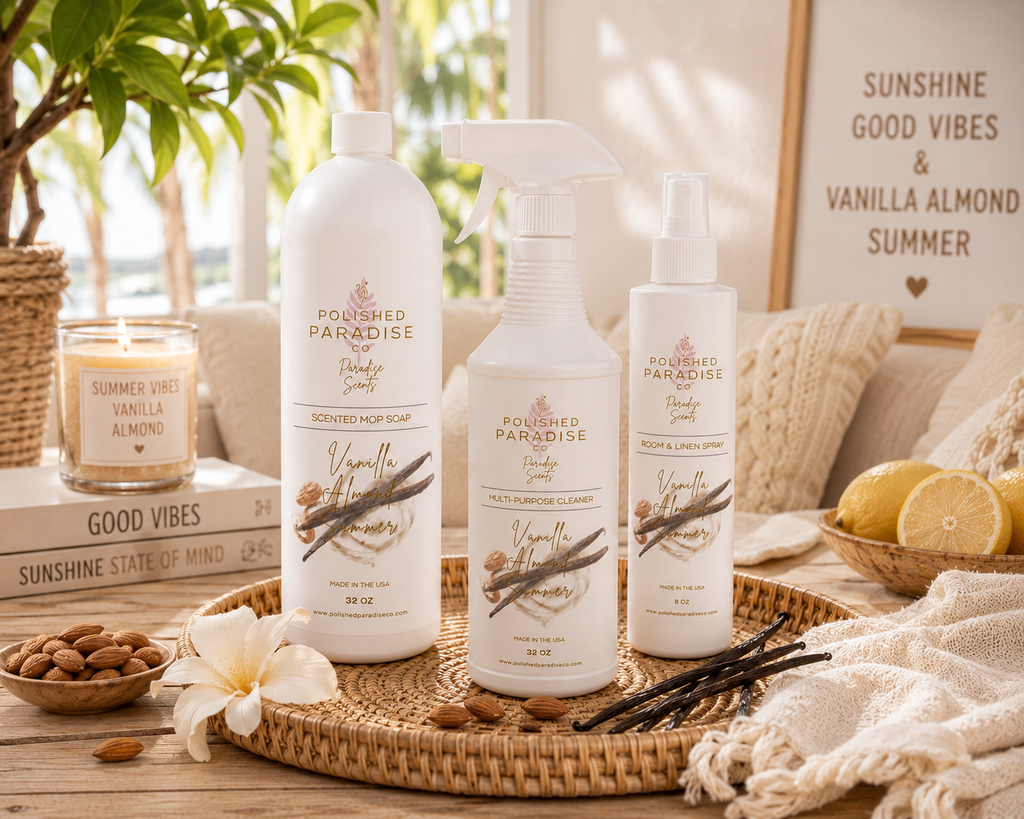 Vanilla Almond Summer Scented Multi-Purpose Cleaner – Luxury Scented Surface Cleaner | 32 oz