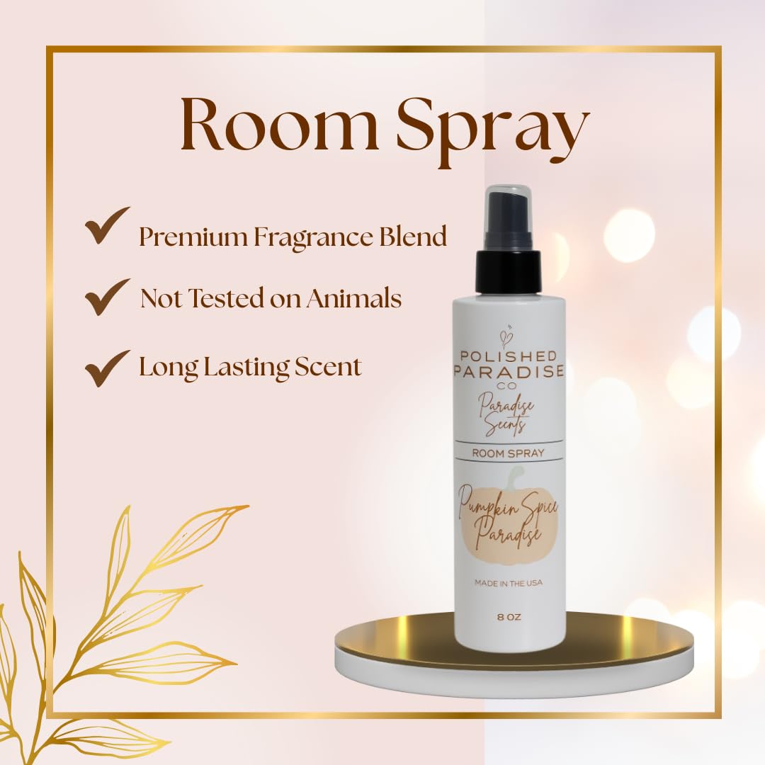 Polished Paradise Co Paradise Scents Room Spray, Christmas Holiday Home Fragrance Mist, Air Freshener, 8 oz