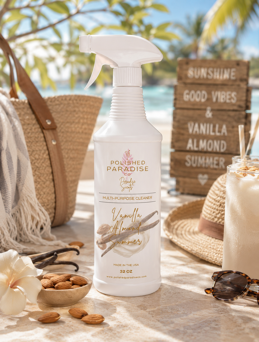 Vanilla Almond Summer Scented Multi-Purpose Cleaner – Luxury Scented Surface Cleaner | 32 oz
