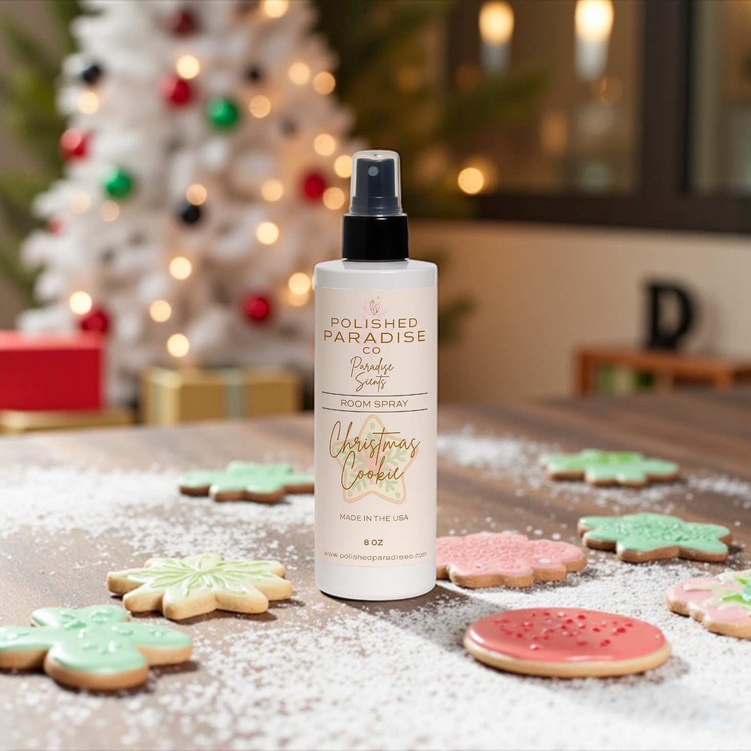 Polished Paradise Co Paradise Scents Room Spray, Christmas Holiday Home Fragrance Mist, Air Freshener, 8 oz