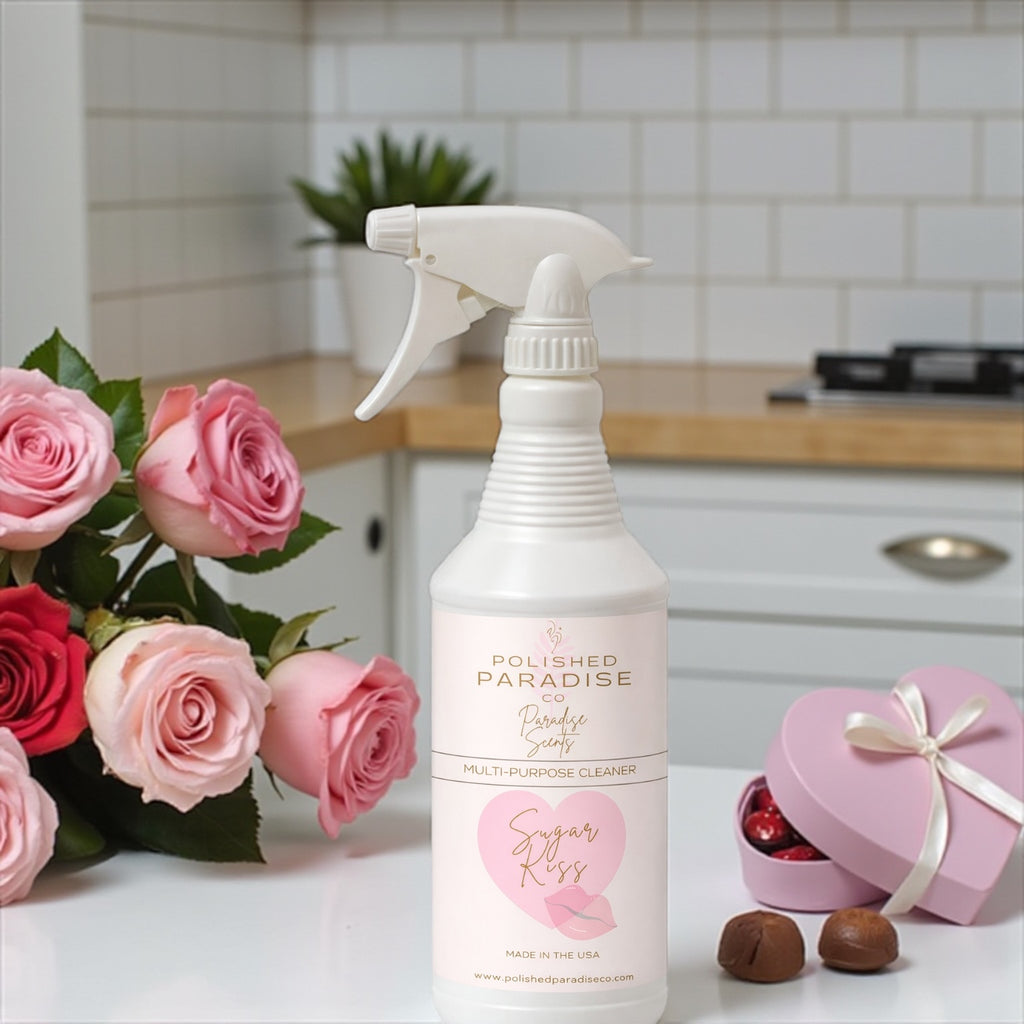 Pink Sugar Kiss Valentine’s Day Scented Multi Purpose Spray Holiday Home Fragrance Hard Surface Cleaner 32 OZ