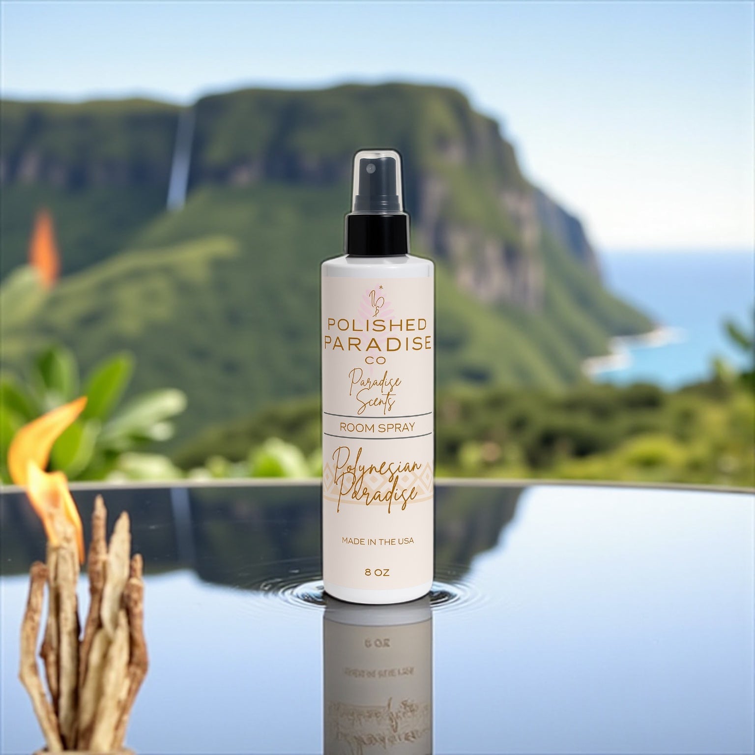 Polished Paradise Co Paradise Scents Room Spray, Tropical Luxury Home Fragrance Mist, Air Freshener, 8 oz
