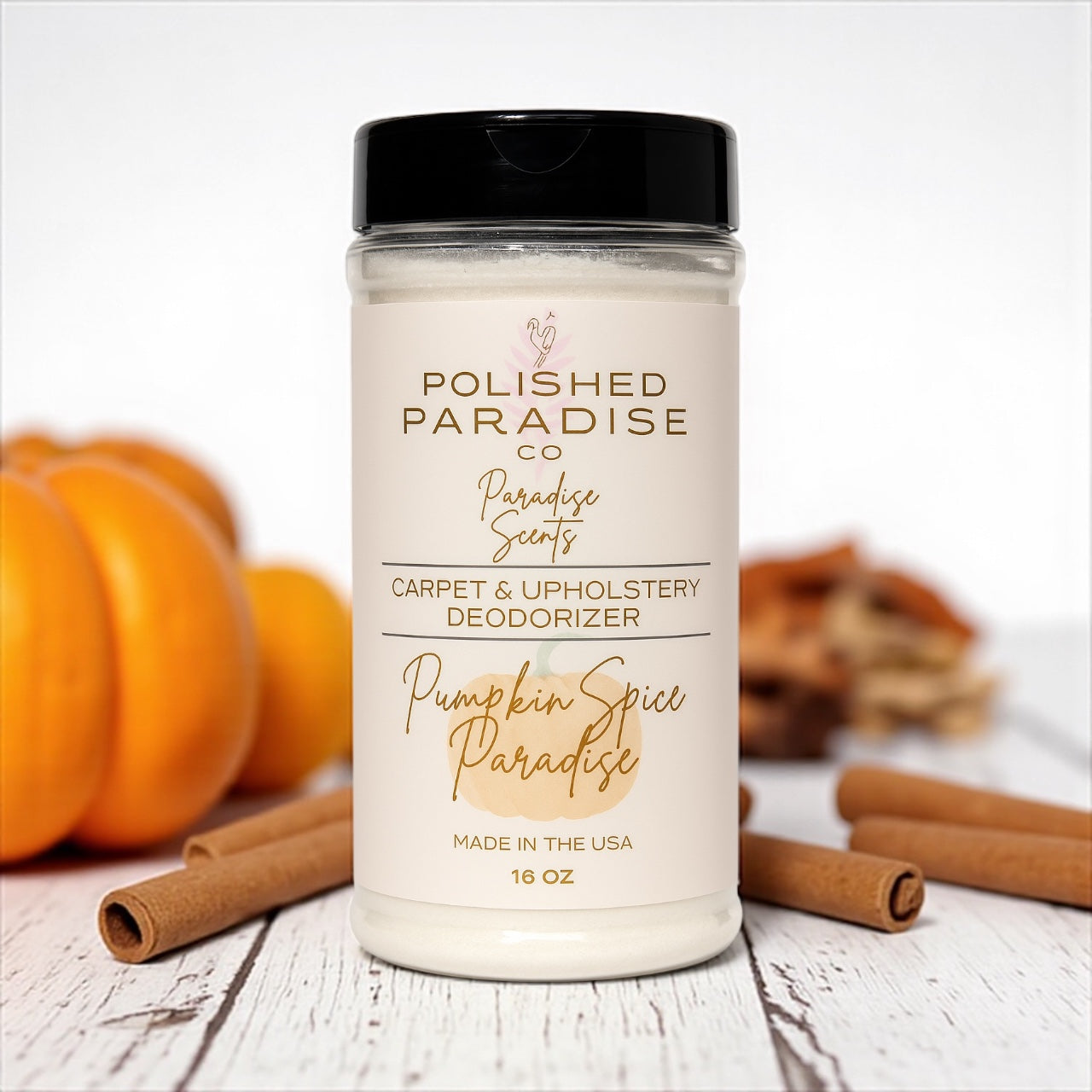 Polished Paradise Co Paradise Scents Carpet and Upholstery Deodorizer, Fall Scent Powder for Rugs and Textiles, 16 Oz
