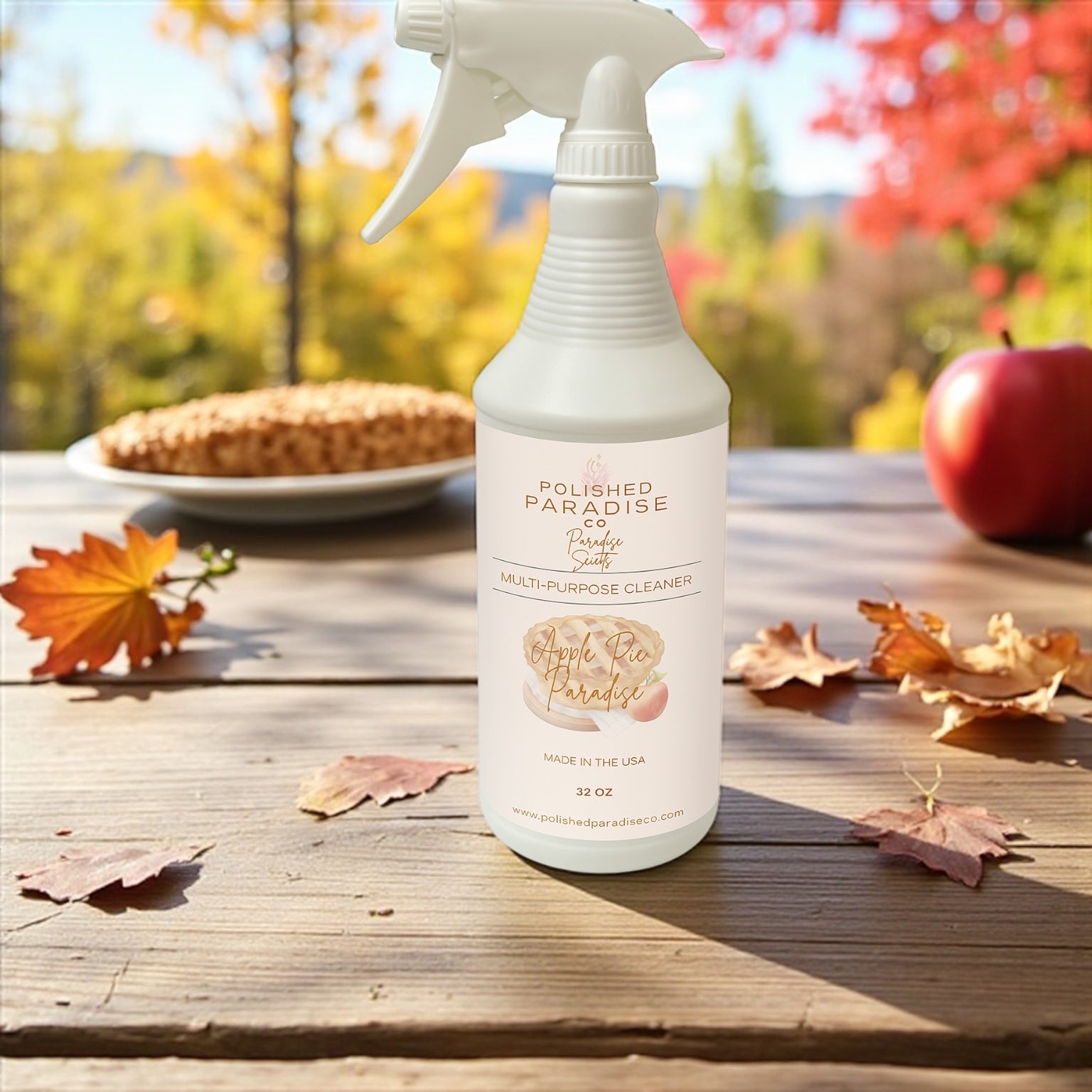 Polished Paradise Co Paradise Scents Fall Scented Multi Purpose Spray Home Fragrance Hard Surface Cleaner 32 OZ
