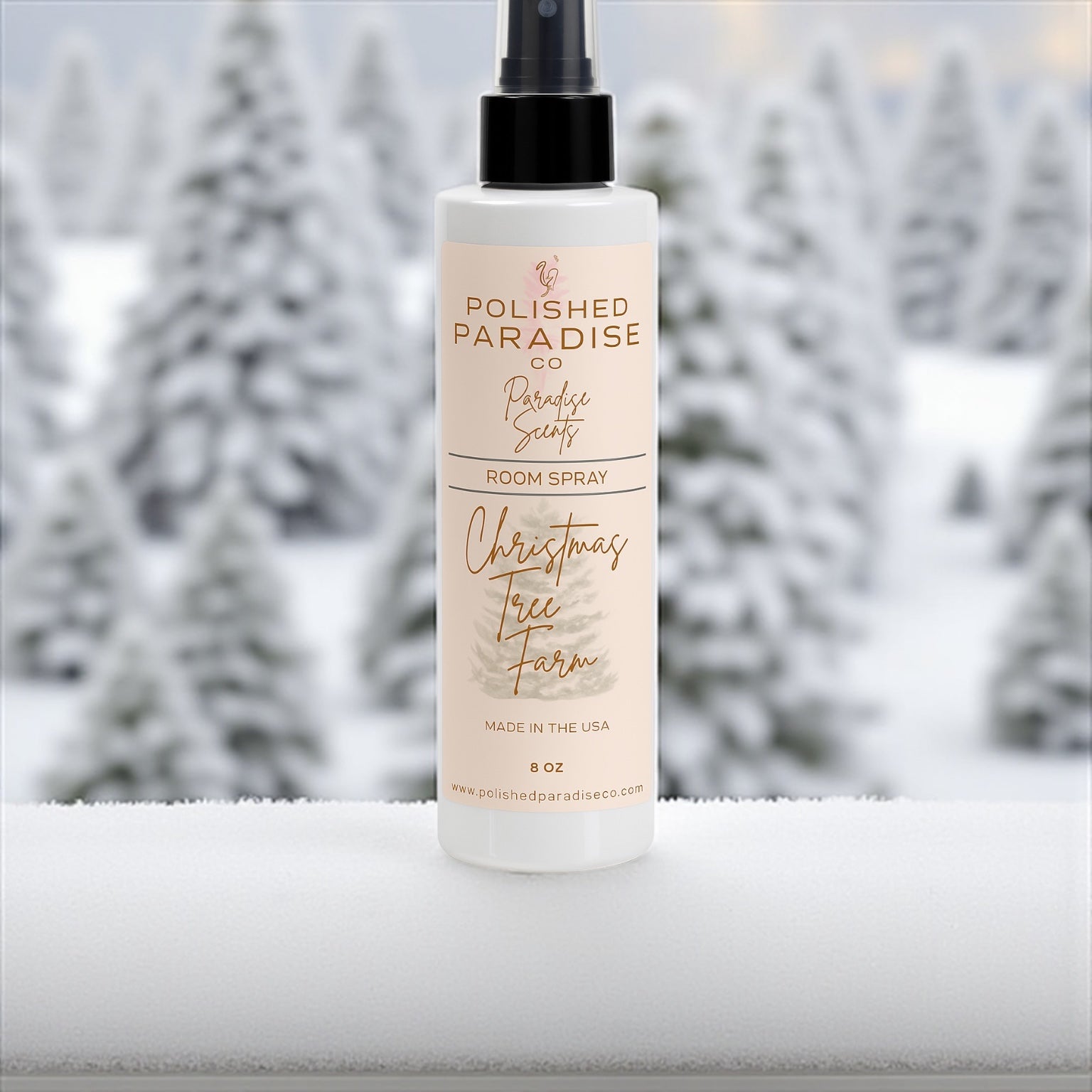 Polished Paradise Co Paradise Scents Room Spray, Christmas Holiday Home Fragrance Mist, Air Freshener, 8 oz