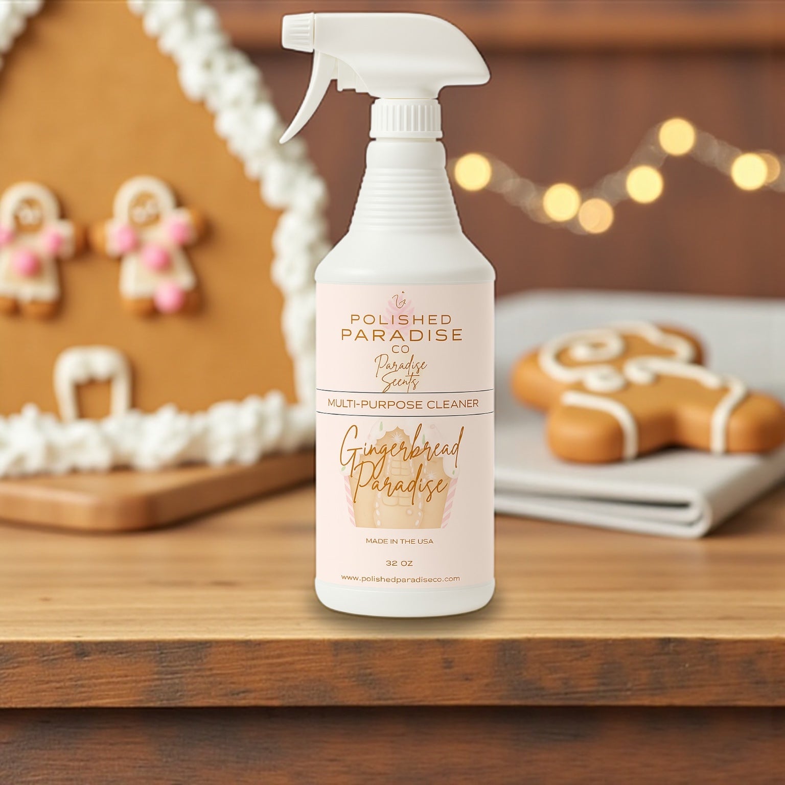 Polished Paradise Co Paradise Scents Christmas Scented Multi Purpose Spray Holiday Home Fragrance Hard Surface Cleaner 32 OZ
