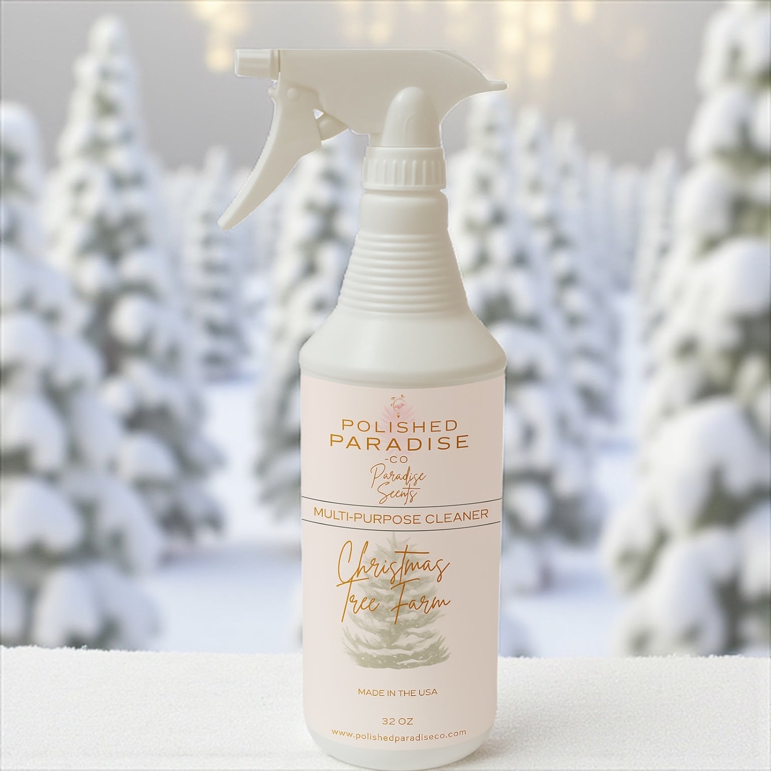 Polished Paradise Co Paradise Scents Christmas Scented Multi Purpose Spray Holiday Home Fragrance Hard Surface Cleaner 32 OZ