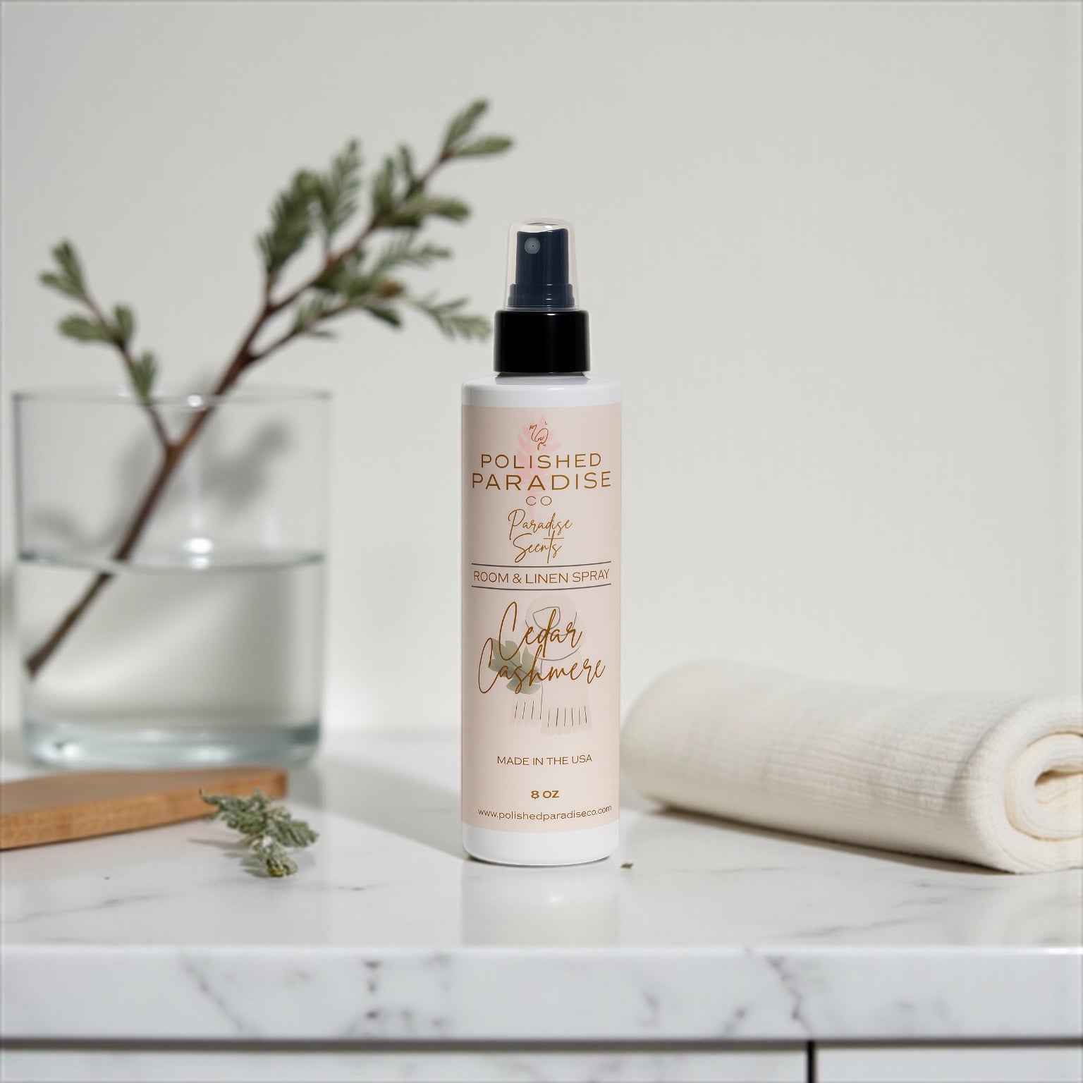 Polished Paradise Co Paradise Scents Room Spray, Cozy Luxury Home Fragrance Mist, Air Freshener, 8 oz