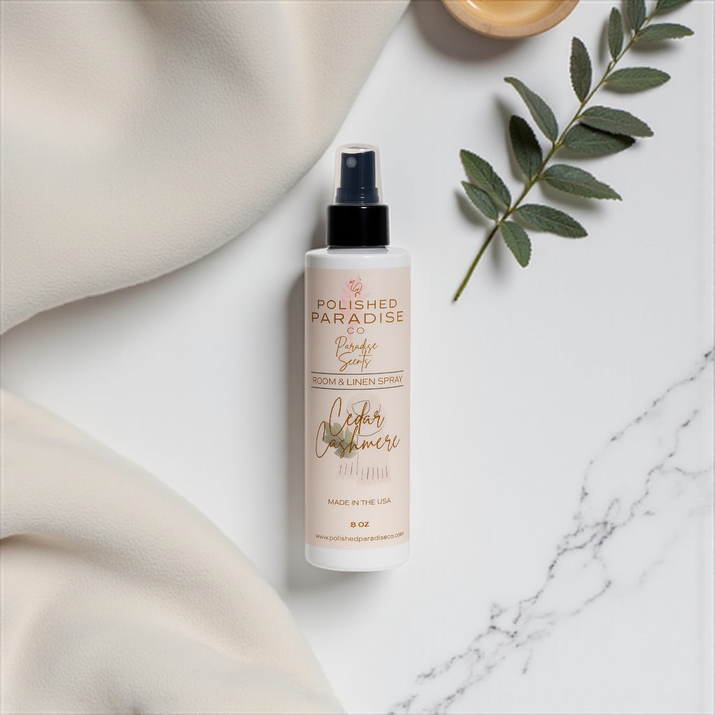Polished Paradise Co Paradise Scents Room Spray, Cozy Luxury Home Fragrance Mist, Air Freshener, 8 oz