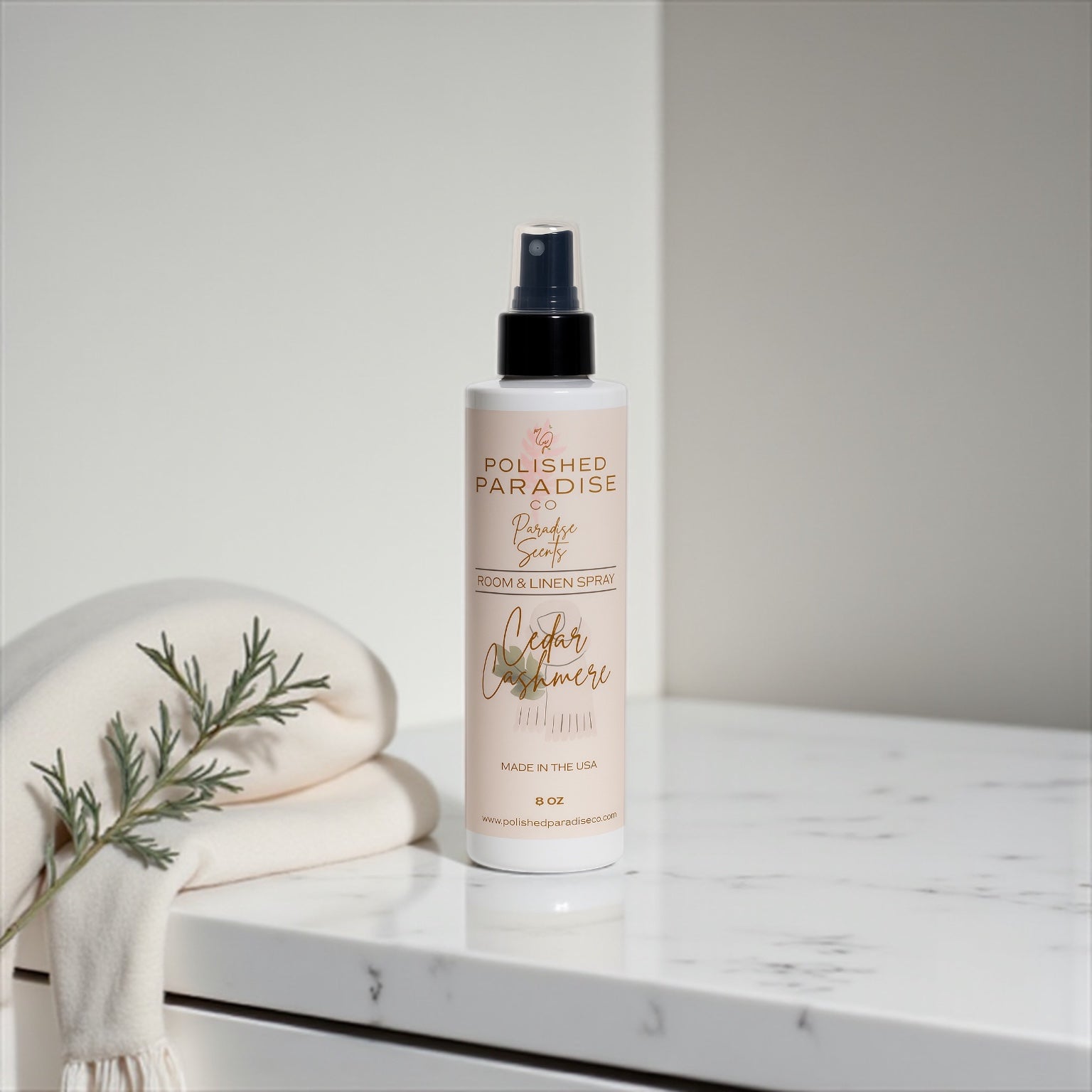 Polished Paradise Co Paradise Scents Room Spray, Cozy Luxury Home Fragrance Mist, Air Freshener, 8 oz