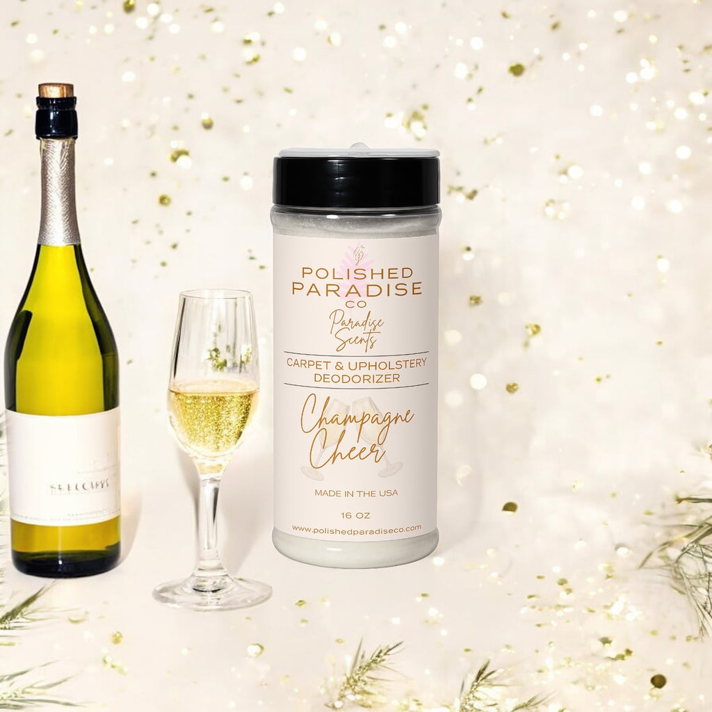 Polished Paradise Co Paradise Scents Carpet and Upholstery Deodorizer, Christmas Holiday Scent Powder for Rugs and Textiles, 16 Oz