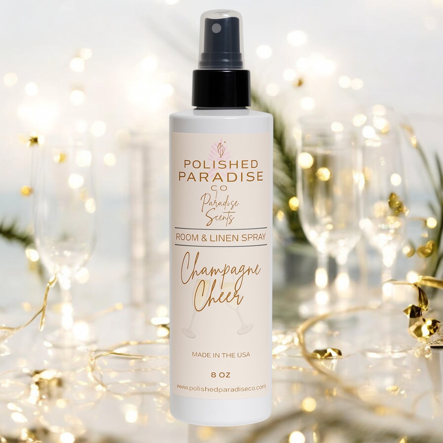 Polished Paradise Co Paradise Scents Room Spray, Christmas Holiday Home Fragrance Mist, Air Freshener, 8 oz