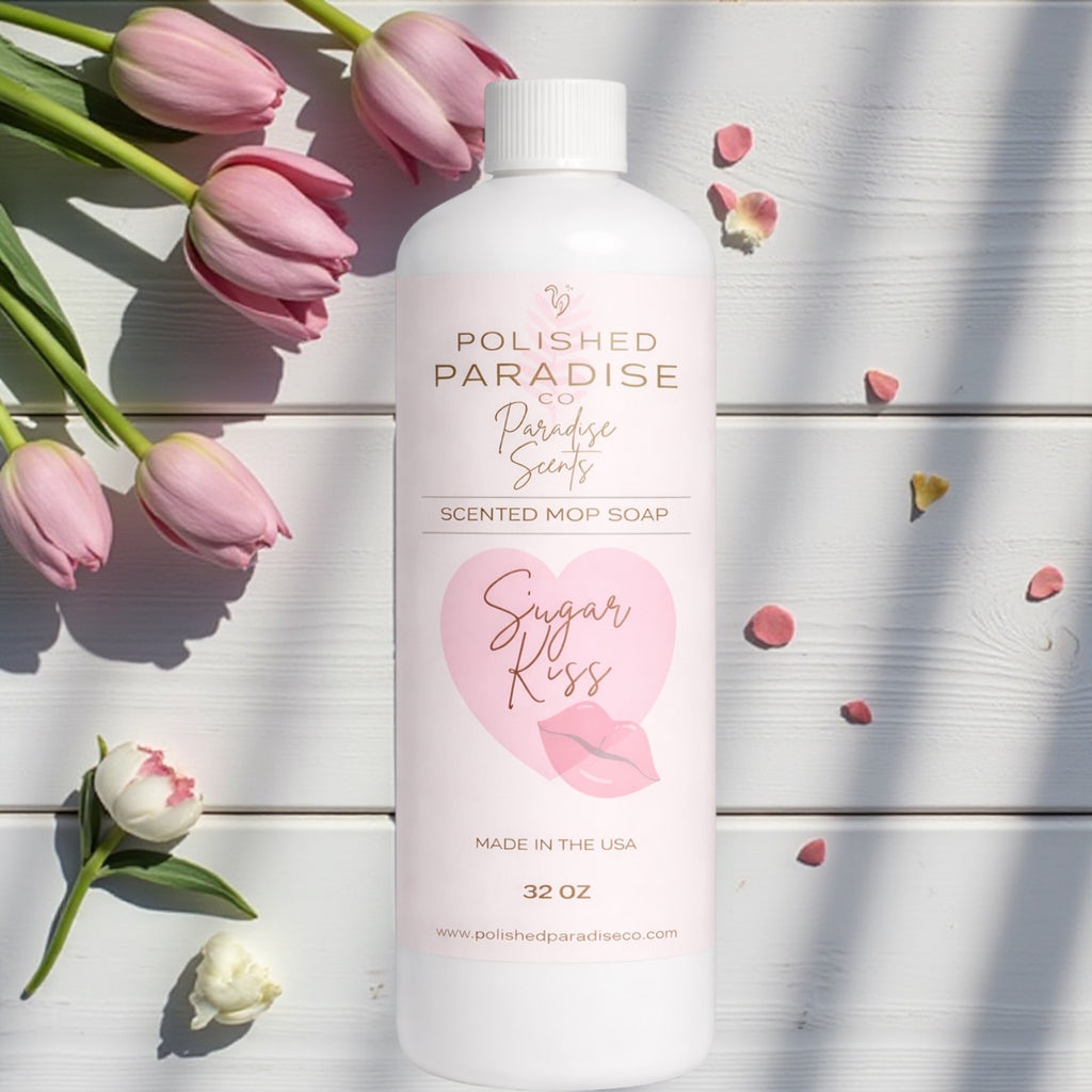 Pink Sugar Kiss Valentine's Day Scented Mop Soap, Holiday Floor Cleaner, Made in USA, 32 Oz