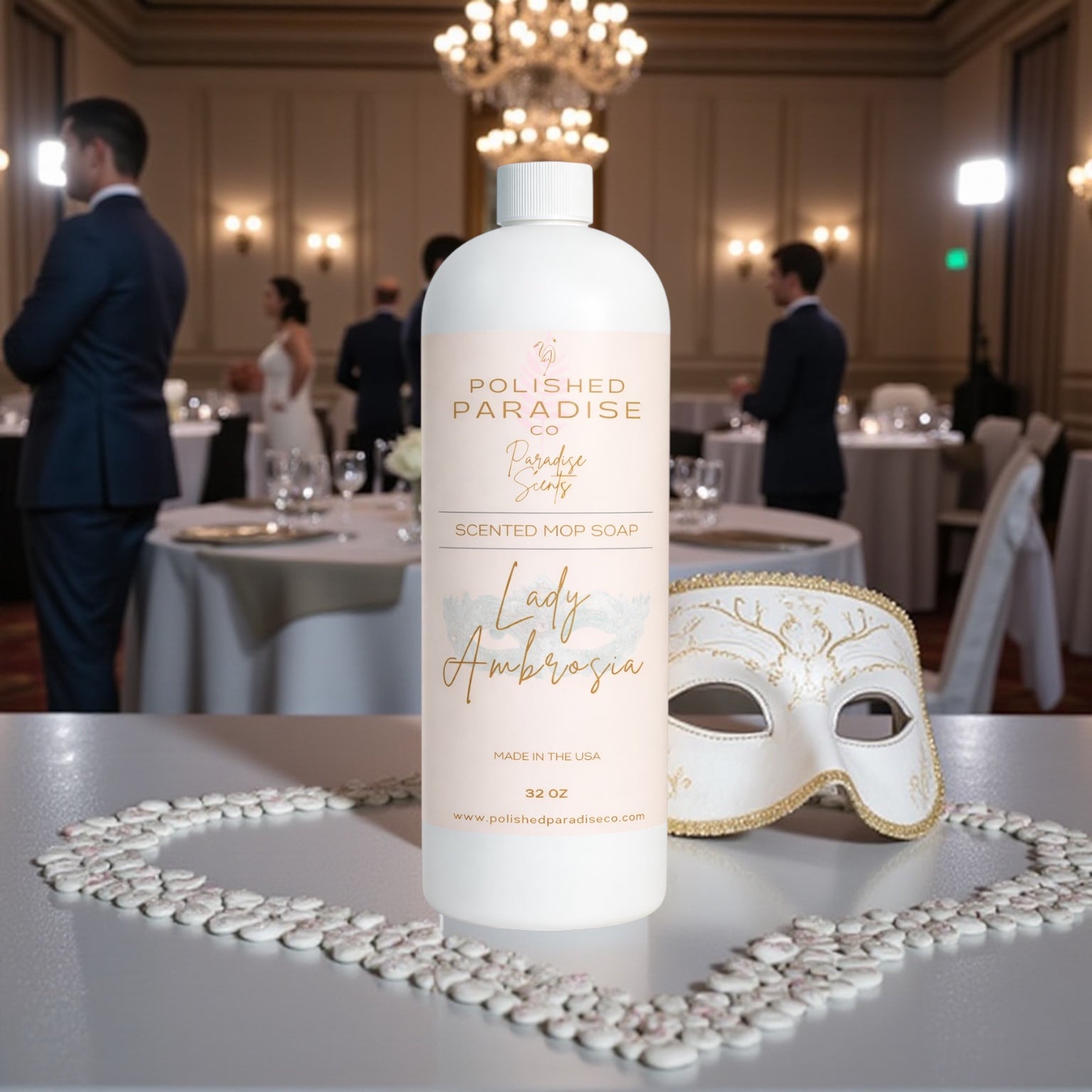 Polished Paradise Co Paradise Scents Lady Ambrosia Scented Mop Soap, Regency Era Elegance Floor Cleaner, Made in USA, 32 Oz