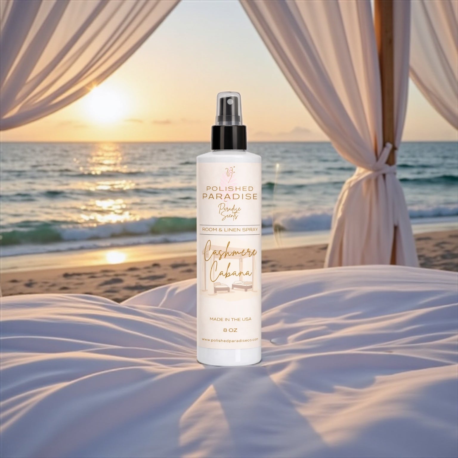 Cashmere Cabana Room Spray, Resort Collection Luxury Home Fragrance Mist, Air Freshener, 8 oz