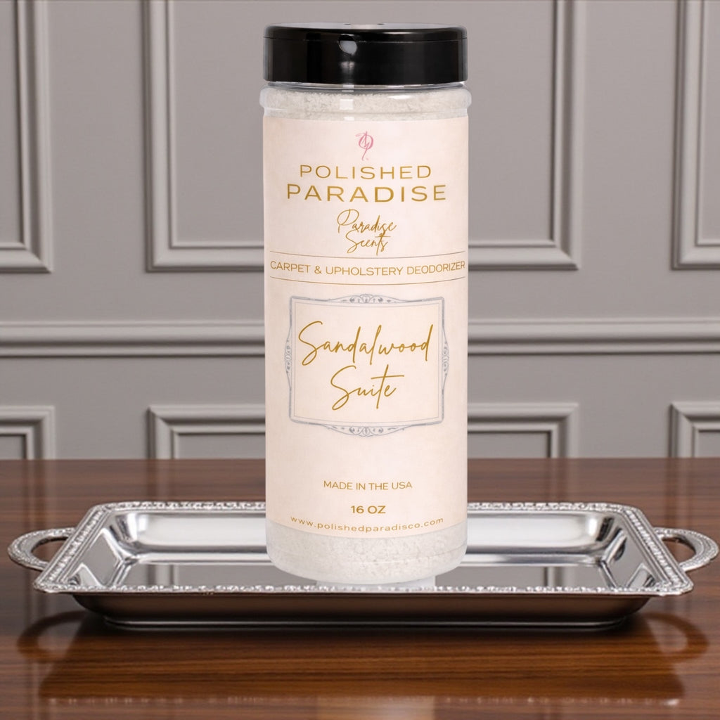 Sandalwood Suite Carpet and Upholstery Deodorizer Resort Collection Scent Powder for Rugs and Textiles, 16 Oz
