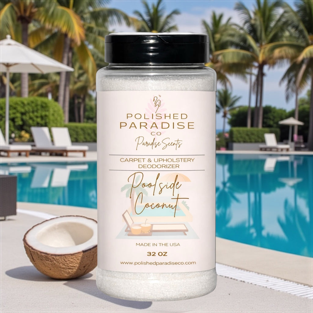 Poolside Coconut Carpet and Upholstery Deodorizer Resort Collection Scent Powder for Rugs and Textiles, 16 Oz