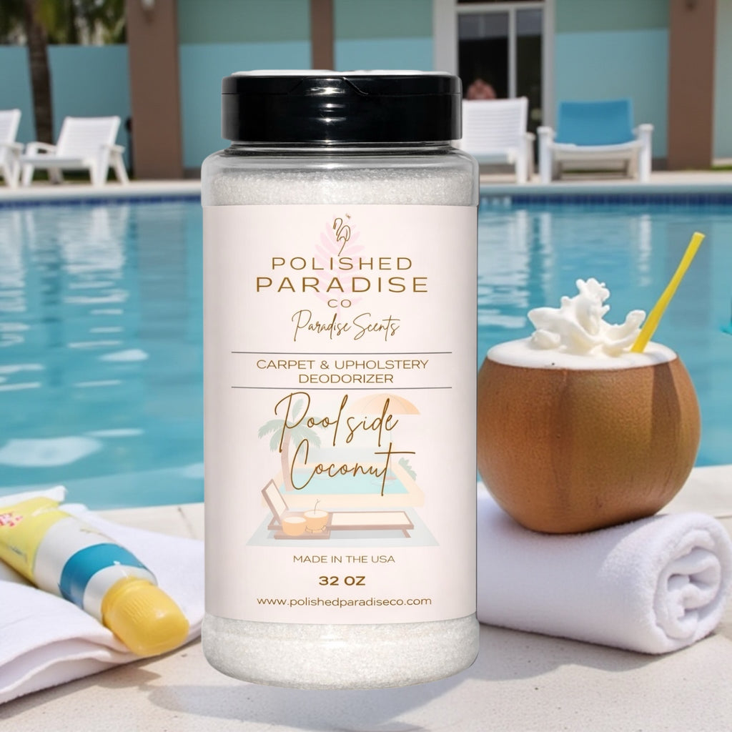 Poolside Coconut Carpet and Upholstery Deodorizer Resort Collection Scent Powder for Rugs and Textiles, 16 Oz