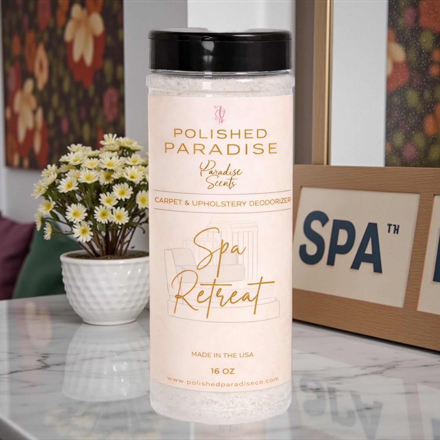Spa Retreat Carpet and Upholstery Deodorizer Resort Collection Scent Powder for Rugs and Textiles, 16 Oz