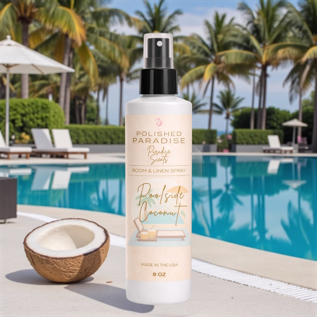 Poolside Coconut Luxury Room Spray, Resort Collection Home Fragrance Mist, Air Freshener, 8 oz