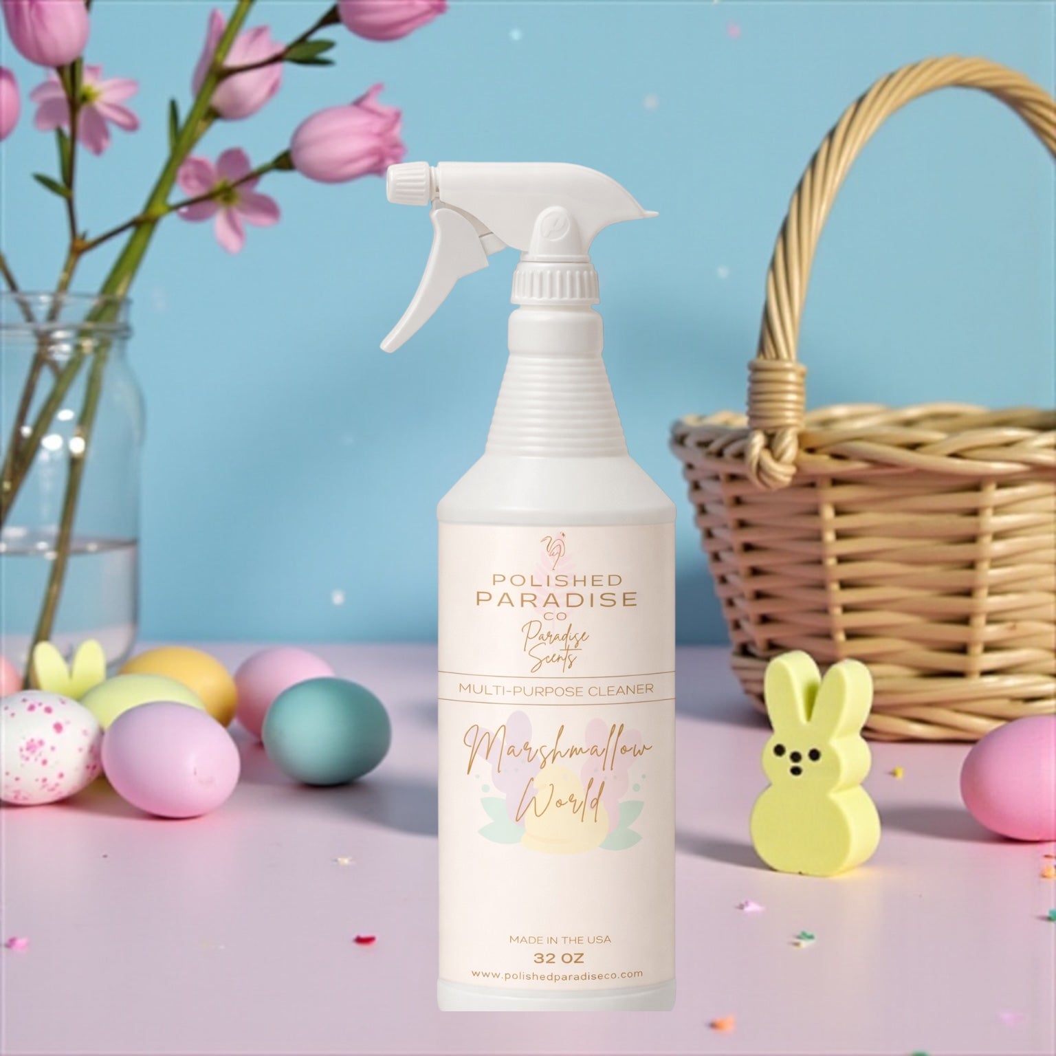Vanilla Marshmallow World Easter Scented Multi Purpose Spray Holiday Home Fragrance Hard Surface Cleaner 32 OZ