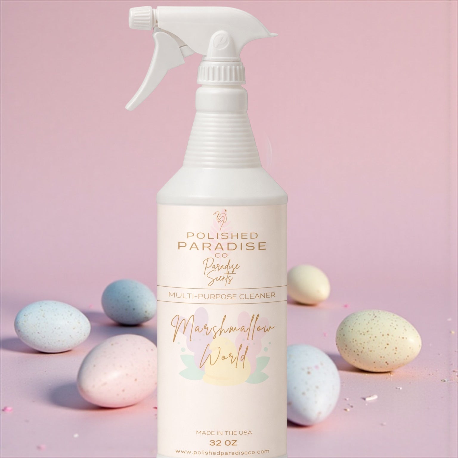Vanilla Marshmallow World Easter Scented Multi Purpose Spray Holiday Home Fragrance Hard Surface Cleaner 32 OZ