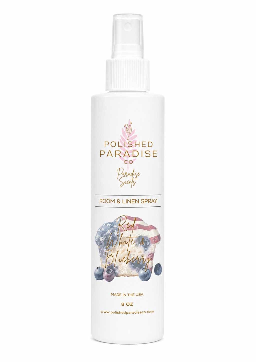 Red, White & Blueberry Scented Room Spray, Blueberry Muffin Scented Home Fragrance Mist, Air Freshener, 8 oz