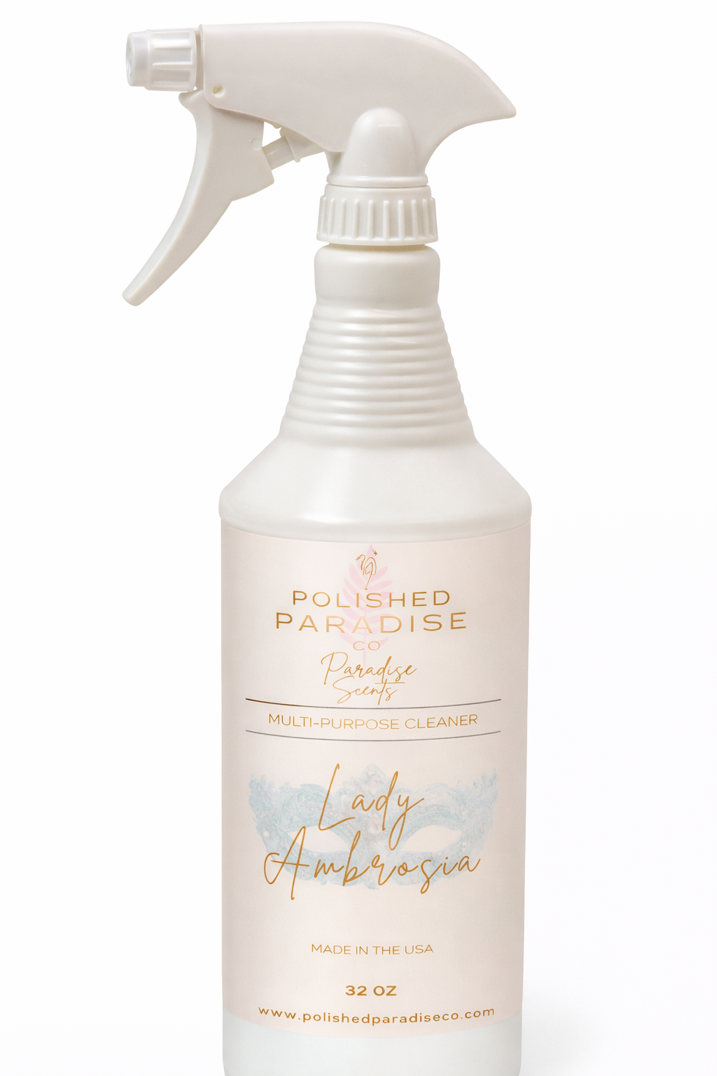 Polished Paradise Co Paradise Scents Regency Lady Ambrosia Elegant Floral Multi Purpose Spray Holiday Home Fragrance Hard Surface Cleaner 32 OZ
