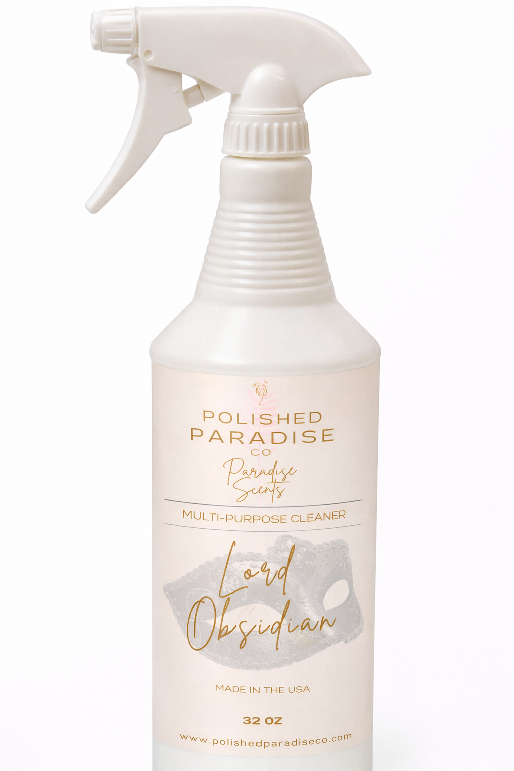 Polished Paradise Co Paradise Scents Regency Lord Obsidian Refined Masculine Multi Purpose Spray Home Fragrance Hard Surface Cleaner 32 OZ