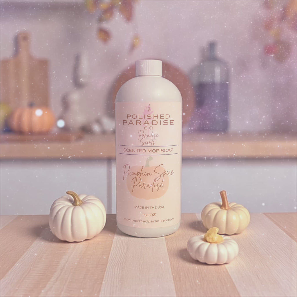 Polished Paradise Co Paradise Scents Scented Mop Soap, Fall Floor Cleaner, Made in USA, 32 Oz